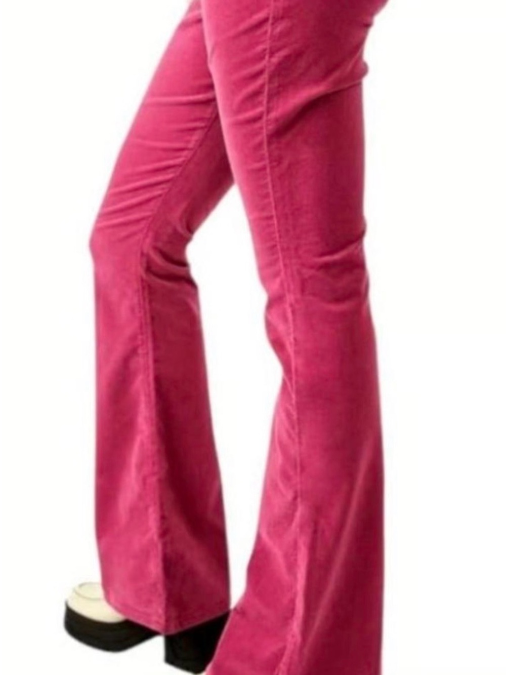 Free people NEW NWT Jayde hot pink high high rise flared corduroy pants jeans 26 - Picture 6 of 7